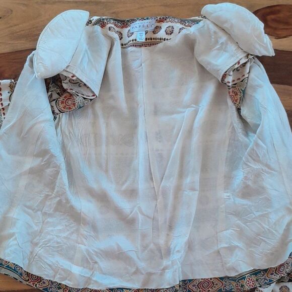 Adrianna Papell Vintage Silk Button Up Shirt Jacket - Picture 9 of 16